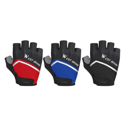 WEST BIKING YP0211222 Bicycle Riding Shock-Absorbing Half-Finger Gloves, Size: XL(Black Blue)-garmade.com