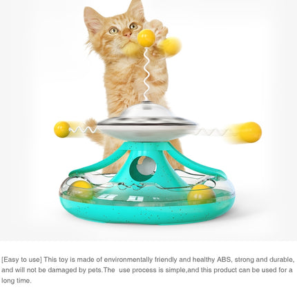 Tumbler Cat Track Cat Turntable Leaky Food Toy(Lake Blue)-garmade.com