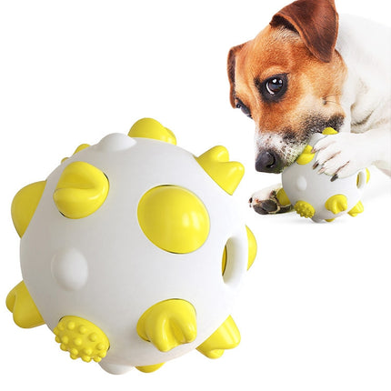 Spherical Dog Toy Molar Stick Bite-Resistant Toothbrush(Yellow)-garmade.com
