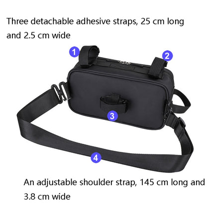 Rhinowalk X21921 2.5L Waterproof Bicycle Front Hanging Bag, Colour: Water Repellent (Matt Black)-garmade.com