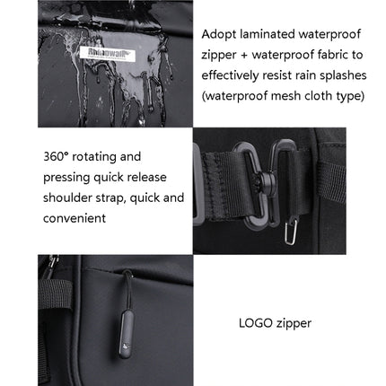 Rhinowalk X21921 2.5L Waterproof Bicycle Front Hanging Bag, Colour: Water Repellent (Matt Black)-garmade.com