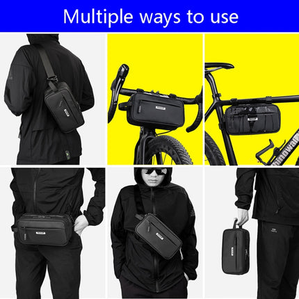 Rhinowalk X21921 2.5L Waterproof Bicycle Front Hanging Bag, Colour: Water Repellent (Matt Black)-garmade.com