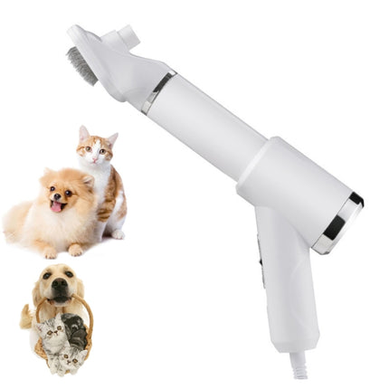 Pet Electric Comb Cat And Dog Brushing Cleaning Hair Dryer, Specification: EU Plug(3 Generation 866 White)-garmade.com