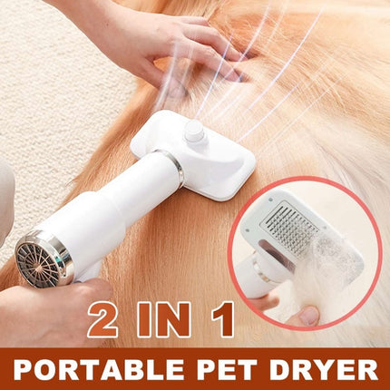 Pet Electric Comb Cat And Dog Brushing Cleaning Hair Dryer, Specification: UK Plug(3 Generation 866 White)-garmade.com
