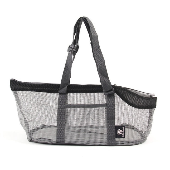 Pttie Baggie Panoramic Breathable Dog Outing Handbag(0901A Grey + Black)-garmade.com