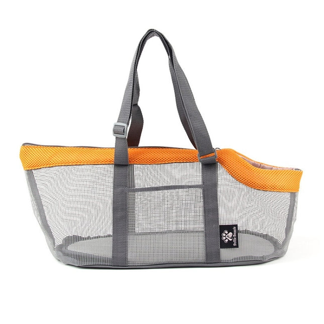 Pttie Baggie Panoramic Breathable Dog Outing Handbag(0901C Grey + Orange)-garmade.com
