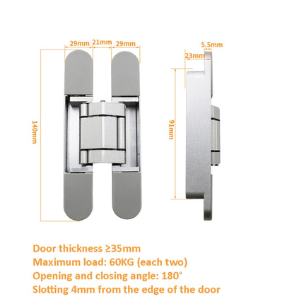 Three-Dimensional Adjustable Cross Hinge Folding Door Concealed Hinge, Specification: No. 2 Sand Silver 60kg-garmade.com
