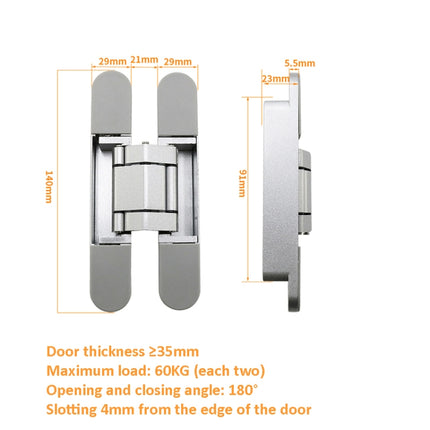 Three-Dimensional Adjustable Cross Hinge Folding Door Concealed Hinge, Specification: No. 2 Dumb Black 60kg-garmade.com