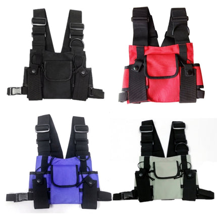 Hip-Hop Functional Chest Bag Vest Trendy Backpack(Purple)-garmade.com