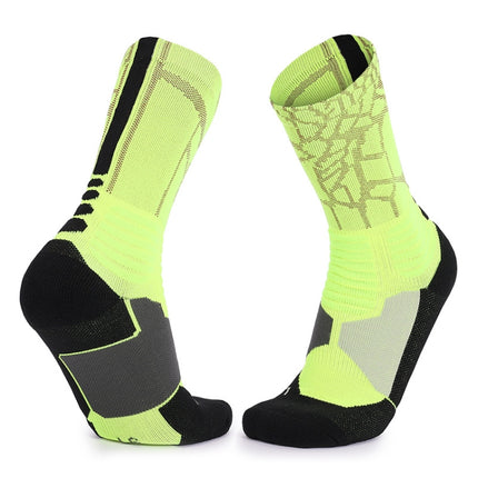 Men And Women Mid-Tube Sports Socks Combat Non-Slip Basketball Socks, Size: Free Size(Silver)-garmade.com