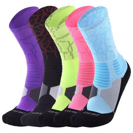 Men And Women Mid-Tube Sports Socks Combat Non-Slip Basketball Socks, Size: Free Size(Pink)-garmade.com