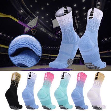 Thickened High-Top Sports Socks Non-Slip Mid-Tube Socks, Size: Free Size(Platinum)-garmade.com