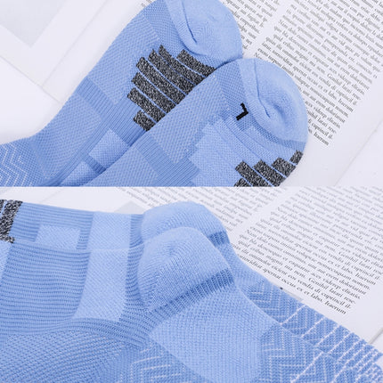 Thickened High-Top Sports Socks Non-Slip Mid-Tube Socks, Size: Free Size(Lake Blue Pink)-garmade.com