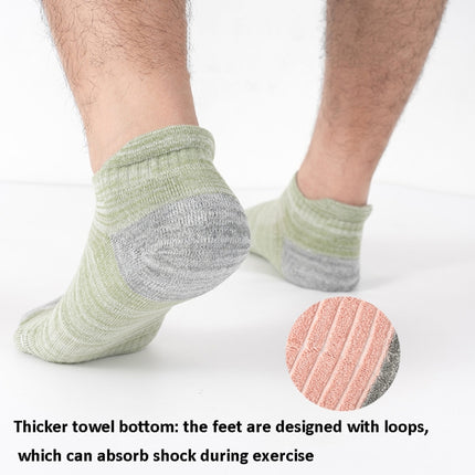 2 Pairs Thick Towel Bottom Non-Slip Sports Socks, Size: Free Size(Cyan Green)-garmade.com