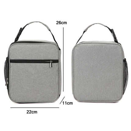 Oxford Cloth Portable Lunch Insulation Bag(White Grey)-garmade.com