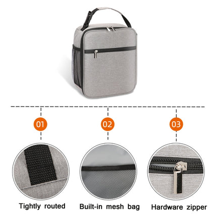 Oxford Cloth Portable Lunch Insulation Bag(White Grey)-garmade.com