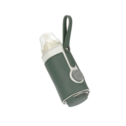 027 Leather Insulated Baby Bottle Cover Heating Bottle Bag, Size: Free Size(Green)-garmade.com