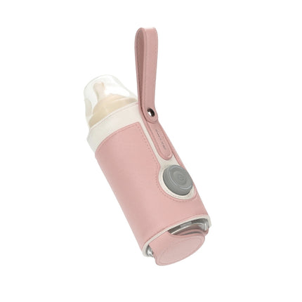 027 Leather Insulated Baby Bottle Cover Heating Bottle Bag, Size: Free Size(Pink)-garmade.com