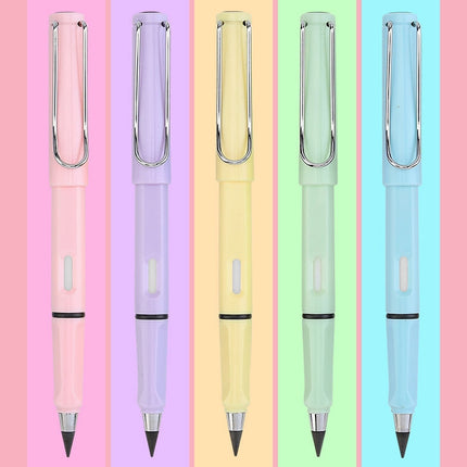 5 PCS No Ink No Need To Sharpen Drawing Sketch Pen Not Easy To Break Erasable HB Writing Pencil(Makaron Pink)-garmade.com