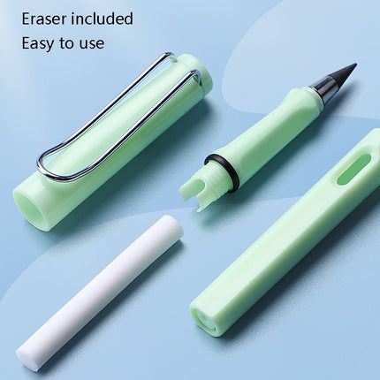 5 PCS No Ink No Need To Sharpen Drawing Sketch Pen Not Easy To Break Erasable HB Writing Pencil(Green)-garmade.com
