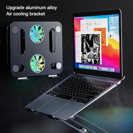 BONERUY P43F Aluminum Alloy Folding Computer Stand Notebook Cooling Stand, Colour: Silver with Type-C Cable-garmade.com