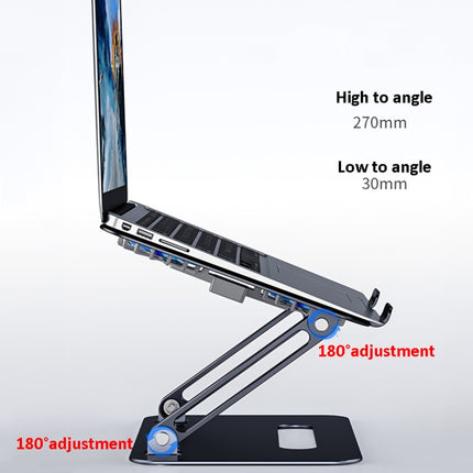 BONERUY P43F Aluminum Alloy Folding Computer Stand Notebook Cooling Stand, Colour: Gray with Type-C Cable-garmade.com