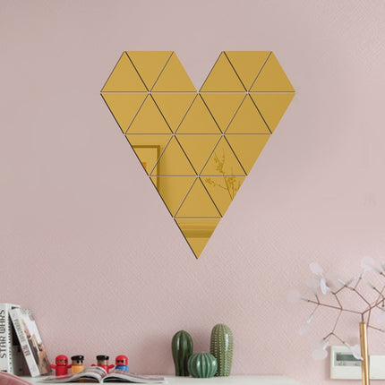 Ym300 16 PCS / Set Home Personal Wall Stickers DIY Acrylic Wall Decorative Mirror(Triangle Gold)-garmade.com