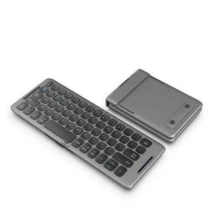 B088 65 Keys Portable Folding Bluetooth Keyboard(Pearley Gray)-garmade.com
