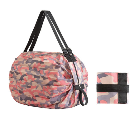 Shopping Bag Foldable Travel Shoulder Portable Bag(Pink Colorful)-garmade.com