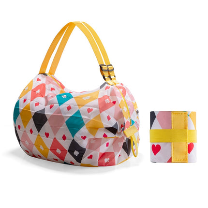 Shopping Bag Foldable Travel Shoulder Portable Bag(Rhombus Pattern)-garmade.com