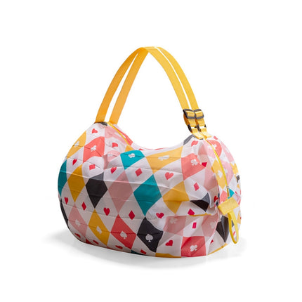 Shopping Bag Foldable Travel Shoulder Portable Bag(Rhombus Pattern)-garmade.com