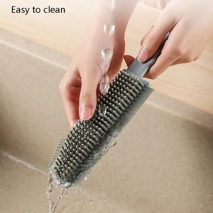 3 In 1 Floor Bath Cylinder Brush Silica Gel Cleaning Brush(Grey)-garmade.com