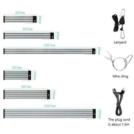 LED Growth Lamp Full Spectrum Plant Light Tube, Style: Large Four Rows 100cm(US Plug)-garmade.com