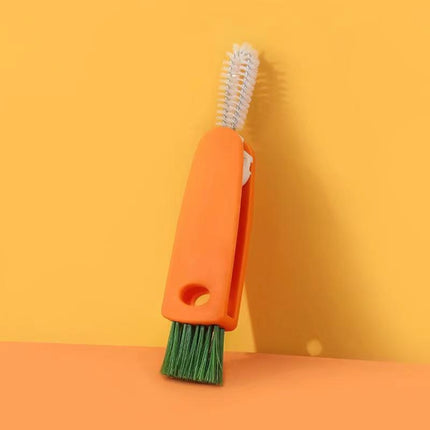 4 PCS 3 in 1 Cup Cleaning Brush Pacifier Gap Interior Brush(Orange)-garmade.com