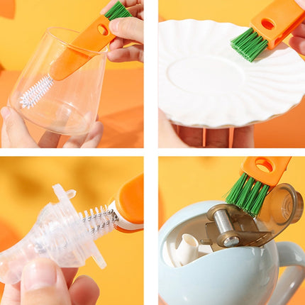 4 PCS 3 in 1 Cup Cleaning Brush Pacifier Gap Interior Brush(White)-garmade.com