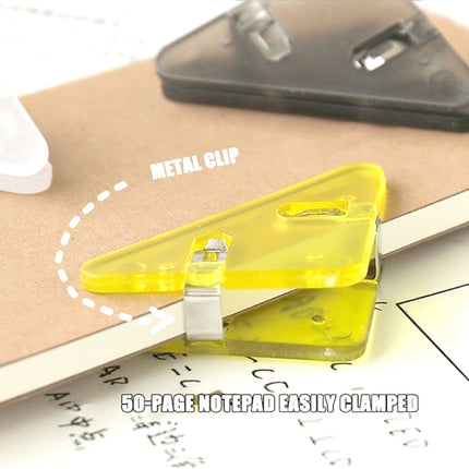 14 PCS Student Test Paper Storage Triangle Book Edge Clip(Solid yellow / triplayer)-garmade.com
