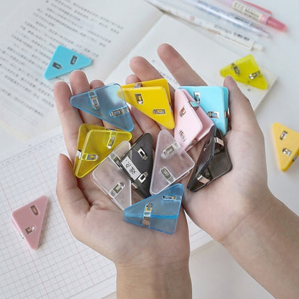 14 PCS Student Test Paper Storage Triangle Book Edge Clip(Solid Black)-garmade.com