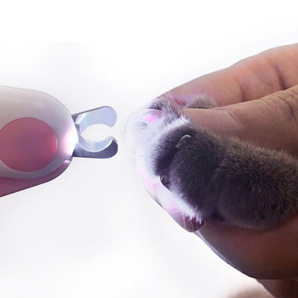 Pet Nail Clippers With LED Blood Line Light(Pink)-garmade.com