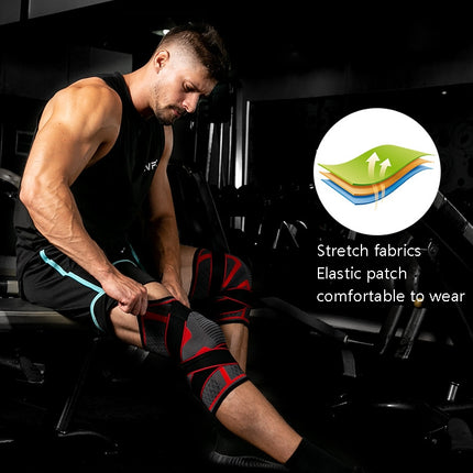 Pressurized Tape Knit Sports Knee Pad, Specification: M (Black)-garmade.com