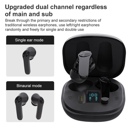 XT18 TWS Wireless Bluetooth 5.0 Heavy Bass Earphones with Digital Display(White)-garmade.com
