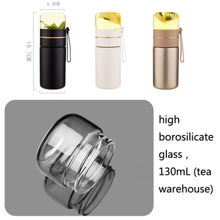 739 316 Stainless Steel Tea Glass Thermos Cup(Gold)-garmade.com