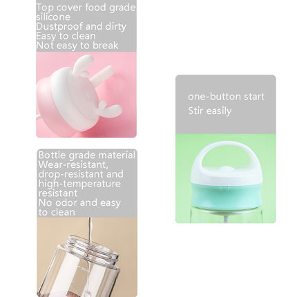 V7 Automatic Electric Stirring Cup Plastic Shake Cup(Light Pink)-garmade.com