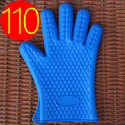 2 PCS Silicone Insulation Baking Oven Microwave Dish Clip Gloves, Colour: Blue-garmade.com