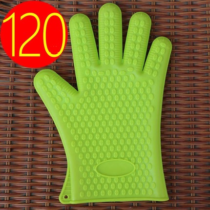 2 PCS Silicone Insulation Baking Oven Microwave Dish Clip Gloves, Colour: Green-garmade.com