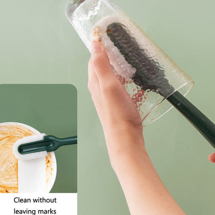 Household Multifunctional Long-Handled Double-Headed Cup Brush(White)-garmade.com