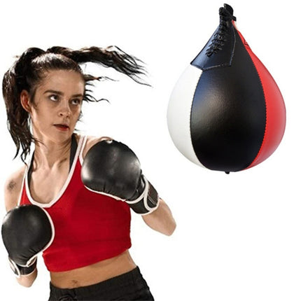 Suspended Pear-Shaped Boxing Speed Ball(Black Red White)-garmade.com