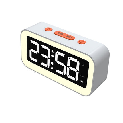 LED Electronic Alarm Clock Night Light(White)-garmade.com