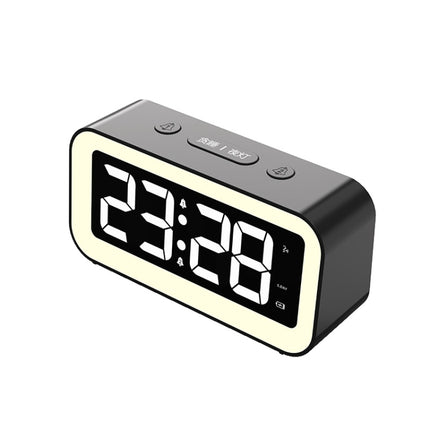 LED Electronic Alarm Clock Night Light(Black)-garmade.com