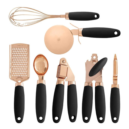 BXGN7-01 7 in 1 Household Kitchen Gadgets Set, Style: Leather Box(Black)-garmade.com