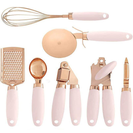 BXGN7-01 7 in 1 Household Kitchen Gadgets Set, Style: Leather Box(Pink)-garmade.com